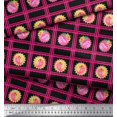 thumbnail image 3 of Soimoi Black Silk Fabric Geometric & Flamingo Bird Print Fabric by Yard 44 Inch Wide, 3 of 3