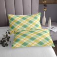 thumbnail image 3 of Erosebridal Orange Green Buffalo Plaid Coverlet Set Twin, Geometry Buffalo Bedding Set 2pcs, 3 of 5