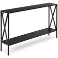 thumbnail image 1 of Gymax Console Table 2 Tier Sofa Side Accent Table w/ Shelf Entryway Hallway Brown, 1 of 9