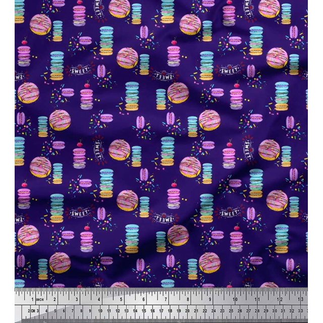 Soimoi Moss Georgette Fabric Donuts Food Fabric Prints By Yard 42 Inch Wide