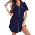 thumbnail image 3 of Cameland Chemise de Nuit Décontractée d'Été pour Femmes avec Col et Boucle, 3 of 6