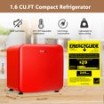 thumbnail image 4 of Costway 1.6 Cubic Feet Compact Refrigerator Reversible Door Mini Fridge Red, 4 of 10