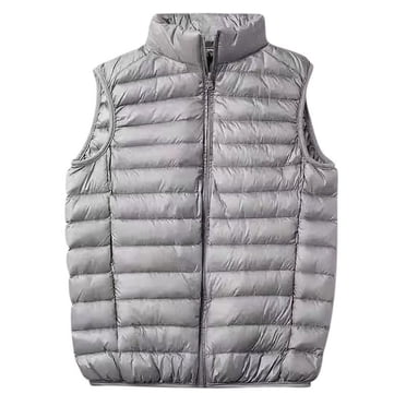 Fengqque Men's Packable Down Vest Outdoor Puffer Vest Winter Gray 8(L)
