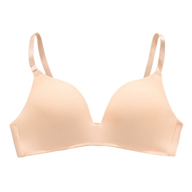 Kcodviy Women's Comfortable and Transparent Womens Bras Push Up Padded Shoulder Strap Cordless Backless Women Bras Wireless Front Closure Spongeless with Convertible Shoulder Women Bras Wireless Str