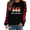 thumbnail image 2 of EQWLJWE Chemise Graphique de Noël Amusante et Joyeuse pour Femmes, Manches Longues Raglan à Carreaux, Col Rond, Tunique Décontractée, Hauts Mignons de Nain, Pyjamas de Noël, Cadeaux de Noël, Hauts à Manches Raglan, 2 of 3