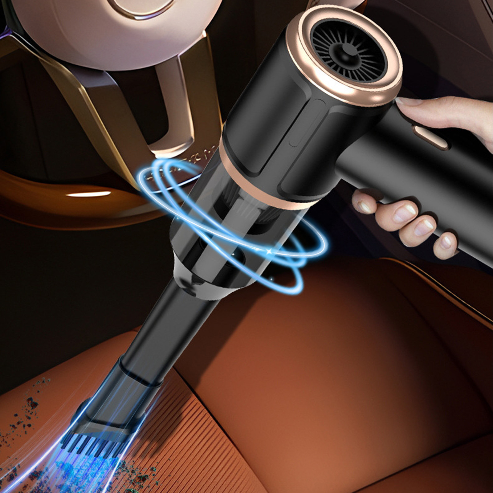 Danhjin Cordless Vacuum Cleaner Portable Lightweight Household Car Double Use High Suction Multifunctional Handheld Vacuum Cleaner Can Be Vacuuming and Blowing Suit for Offices Home Car