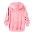 thumbnail image 3 of Qertyioot Mode Femmes Fermeture Éclair Col en V Chandail à Enfiler Hauts Manches Longues Blouse à Capuche Chandail, 3 of 4