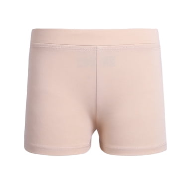 Aislor Kids Girls Low Waist Athletic Dance Shorts Gym Gymnastics Yoga Workout Activewear Nude 14