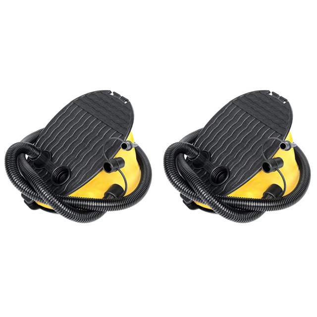 2X Foot Pump Air Pump Inflator for Camping Mat Mattress Balloon Inflatable Bed Boat Swimming Floating Accessories,2 x Foot Pump,Yellow&Black