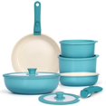 thumbnail image 1 of GIPP 11pcs Pots and Pans Set Non Stick, Nonstick Cookware Set Detachable Handle, Ceramic Pots for Cooking Non Stick with Removable Handle, RV Cookware Set for All Stoves, Light Bl, 1 of 9