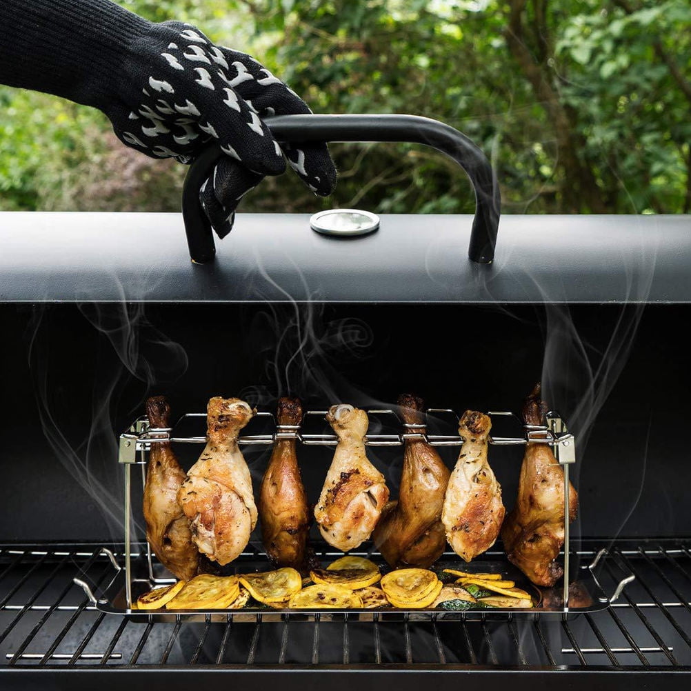 SKISUNO 1Set Portable BBQ Grill Rack for Outdoor Cooking and Picnic 13.8*4.1in Silver