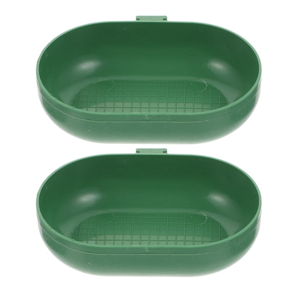 Miangastore 2Pcs Plastic Birds Shower Basins Parrot Washing Boxes Multifunction Pet Basins (Green)