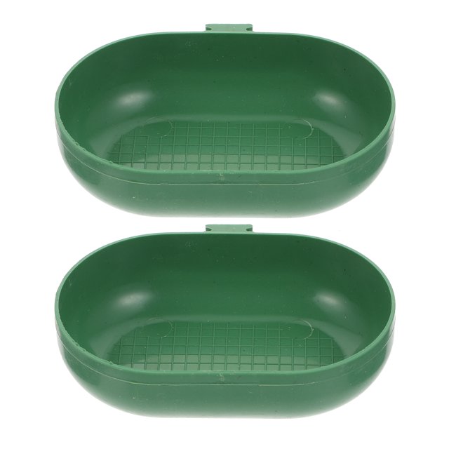 Miangastore 2Pcs Plastic Birds Shower Basins Parrot Washing Boxes Multifunction Pet Basins (Green)