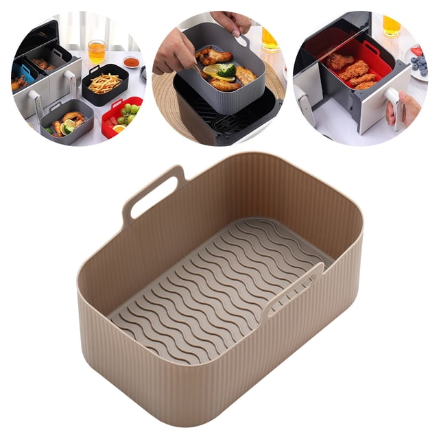 Amzcrzy Tapis de Gril pour Friteuse Extérieure Pot Rond Doublures Réutilisables Accessoires de Panier de Friteuse - Remplacement des Doublures en Parchemin Bol en Silicone Fournitures de Cuisson Tapis de Gril