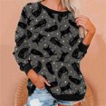 thumbnail image 1 of 2023 Chandail de Mode pour Femmes Rabais de 50 % Liquidation Femmes Décontracté Manches Longues Col Rond Hauts Blouse Ample Chandail à Imprimé d'Halloween Graphique, 1 of 6