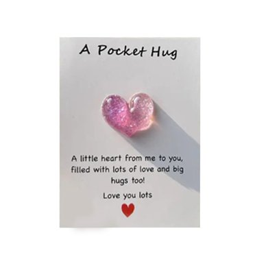Ongmies Pocket Hug Heart with Greeting Card – Heartwarming Message for Birthdays, Valentine'S, Thanksgiving, or Any Occasion, Cute Decorative Gift