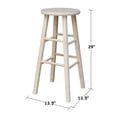 thumbnail image 3 of International Concepts Tabouret de Bar en Bois à Dessus Rond de 30 Pouces Non Fini, 3 of 6