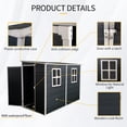thumbnail image 2 of Outdoor Storage Shed with Floor Resin shed with Two-Window, Waterproof ,Lockable Doors for Patio,Yard,Lawn ,Black, 2 of 4