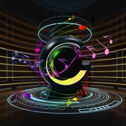 Bluetooth Speaker, Staron Mini Gifts Bluetooth Speaker, 5W 400mAh Portable Wireless Speaker Colorful Lights Karaoke 10M Range, Black