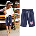 thumbnail image 4 of Birdeem Top and Shorts Sets for Women Womens Elastic Waist Printing Drawstring Shorts, 4 of 12