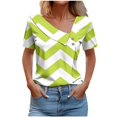 thumbnail image 2 of SDNall Womens V-Neck Fashion Casual Short-Sleeved Spring And Summer Top, 2 of 9