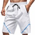 thumbnail image 1 of Styesk Mens Shorts Men Solid Color Casual Fashion With Pockets Lacing Waist Short Pants, 1 of 8