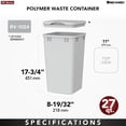 thumbnail image 4 of Rev-A-Shelf 27 qt. Replacement Waste Container for Rev-A-Shelf Pullouts, Orion Gray 2-pack, 4 of 12