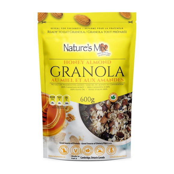 Nature's Mix Honey Almonds Granola, Resealable Bag, 575g