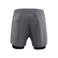 thumbnail image 4 of Men's 2-in-1 Running Shorts Quick Drying Breathable Active Training Exercise Jogging Cycling Shorts with Longer Liner Grey-M, 4 of 7