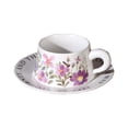 thumbnail image 1 of 85oz Chinese Floral Ceramic Coffee Cup Set Style White Orange Porcelain Tea Mug, 1 of 9