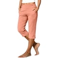 thumbnail image 1 of Timegard Womens Capri Pants Stretch High Waist Button Pull on Work Business Casual Pants for Summer with Pockets, 1 of 8