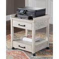 thumbnail image 4 of Ashley Furniture Carynhurst 2 Drawer Mobile Printer Stand in Whitewash, 4 of 4