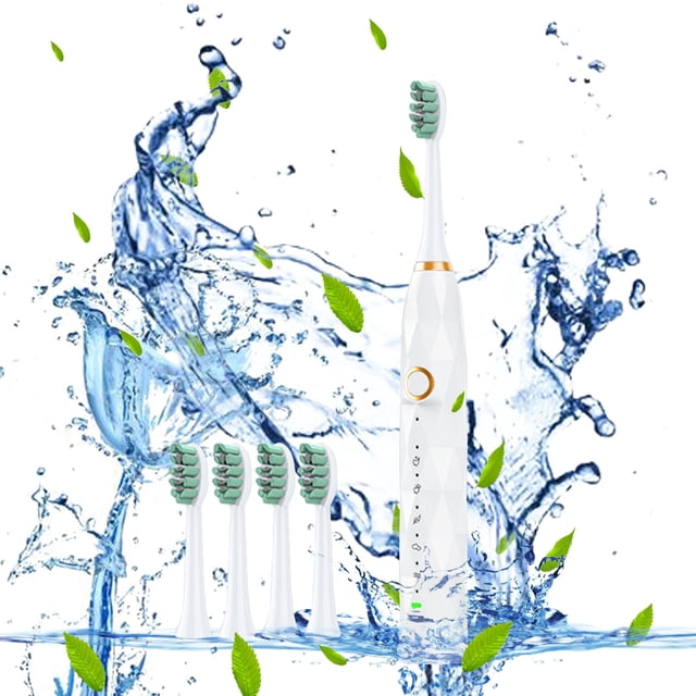 PRETXORVE , Toothbrush with 5 Brush Heads, 5 Cleaning Modes,Smart 15-speed Timer IPX8 -Newly Upgraded