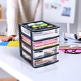 thumbnail image 4 of Gracious Living 4 Drawer Desktop Storage w/ Organizer Lid, Black (2 Pack), 4 of 8