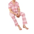 thumbnail image 4 of Matching Family Christmas Pajamas Set Deer Snowflake Print Lapel Neck Button-Front Pajamas Matching Couples,Kids,Adults, 4 of 5