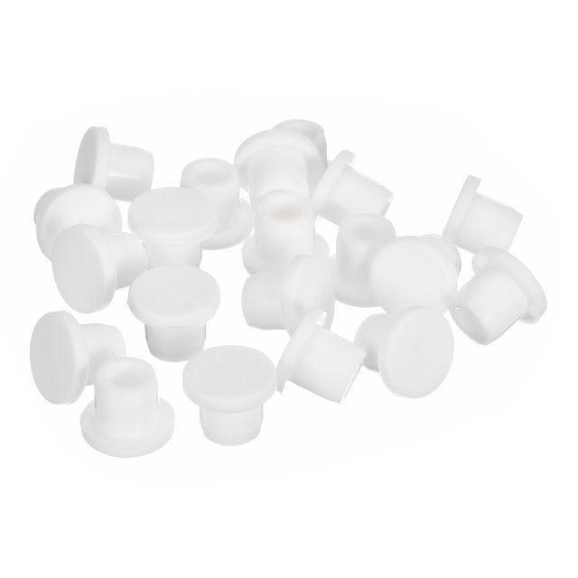 Unique Bargains 20 Pieces White Plug Holes, Waterproof Rubber Button Plug for 9mm/0.35' Hole