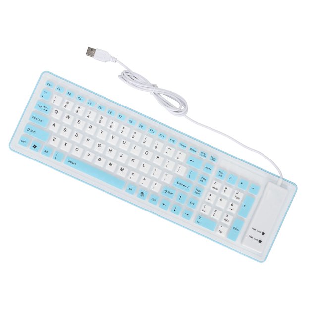Silicone Foldable Waterproof Keyboard 103 Keys USB Wired Mute Fadeless Keys for PC Laptop