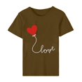 thumbnail image 4 of Meichang Hauts pour Femmes T-Shirts de la Saint-Valentin T-Shirts de Fête à Col Rond T-Shirts à Imprimé Cœur d'Amour T-Shirts à Manches Courtes Jolis Tees Blouses en Liquidation, 4 of 5