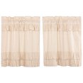 thumbnail image 1 of VHC Brands Simple Life Ruffled Cotton Tier Curtain Pair, Natural Creme, 1 of 5