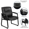thumbnail image 2 of HERCULES Series Big & Tall 500 lb. Rated Black Leather Executive Side Reception Chair with Sled Base, 2 of 9