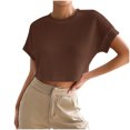 thumbnail image 2 of Pisexur Hauts pour Femmes, Chemisiers pour Femmes, Chemisiers pour Femmes Chic Décontracté Chandail Décontracté à la Mode pour Femmes Imprimé à Manches Courtes Col Rond Haut Multicolore, 2TG, 2 of 2