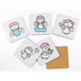 thumbnail image 2 of Inkdotpot Set of 6 Drink Coasters DecorativeNon,SlipCork Base4-inch Square PrintedCoastersEasy Clean- Angels, 2 of 8