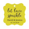 thumbnail image 1 of Darling Souvenir Personalized Fancy Frame Paper Tags Wedding Sparklers Let Love Sparkle Custom Hang Tags-Yellow-50 Tags, 1 of 1