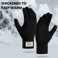 thumbnail image 4 of YAOBAMM Fleece-lined Gloves 1 Pair Knitted Elastic Full Fingers Thickened Touch Screen Solid Color High Friction Cold Resistant Cycling Camping Gloves, 4 of 6