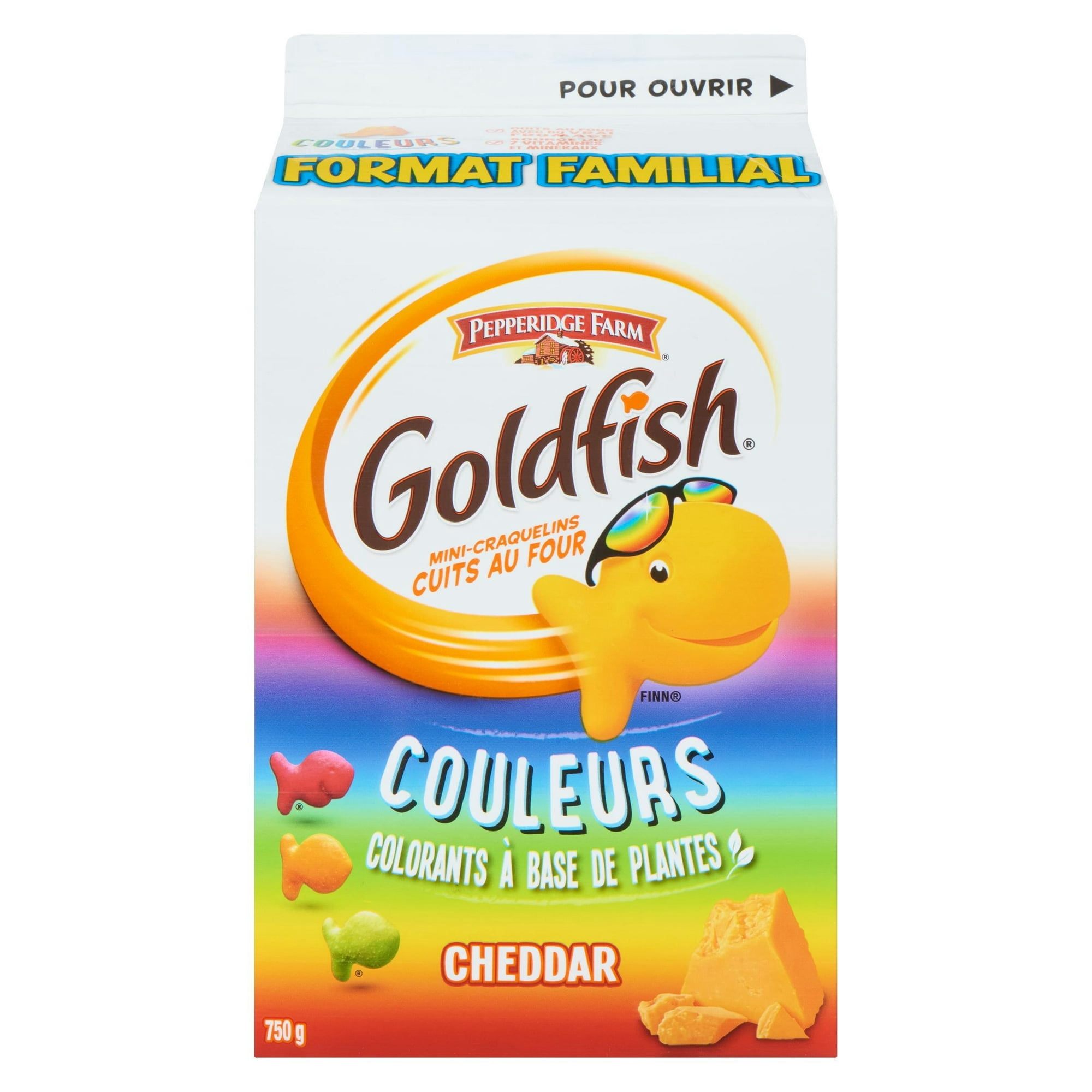 Goldfish® Couleurs Craquelins au Fromage Cheddar Format Familial Carton 750 g