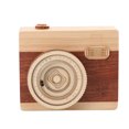 thumbnail image 1 of WEUVEB Khaki Wooden Music Box Camera Style Desktop Decorative Craft for Home and Office Display, 1 of 6