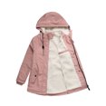 thumbnail image 4 of Innerwin Coat Hooded Ladies Outwear Drawstring Long Sleeve Buttons Jacket Pink M, 4 of 5