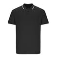 thumbnail image 3 of Besolor T-Shirt à Manches Courtes pour Homme, Col Ras du Cou Classique à Col Boutonné, Chandail Décontracté d'Été, T-Shirt Basique, 3 of 4