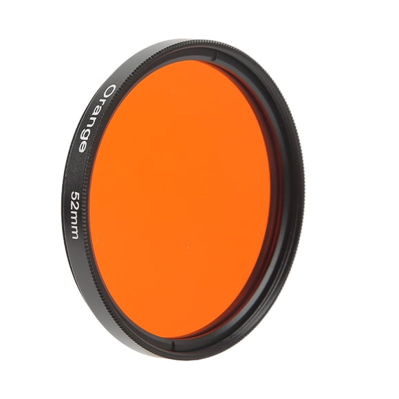 Filtre d'Objectif d'Appareil Photo, Filtre d'Objectif d'Appareil Photo 52 mm Couleur Ultra Basse Moulée Résistant à l'Huile Haute Définition Meulage Ultra Haute Définition avec Boîte de Rangement pour Appareils Photo Numériques Orange