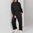thumbnail image 4 of Timegard Ensembles 2 Pcs pour Femmes, Chandail à Col Roulé Surdimensionné à Manches Longues, Hauts à Enfiler, Pantalon à Jambe Grand à Cordon avec Poches, 4 of 6